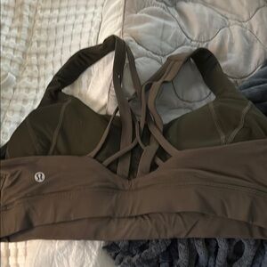 lululemon athletica Free to be Elevated olive Green Sports Bra size 12